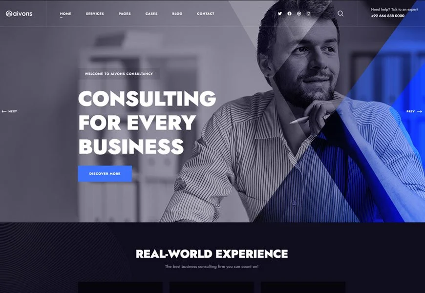 Aivons - șablon de site de consultanță în afaceri