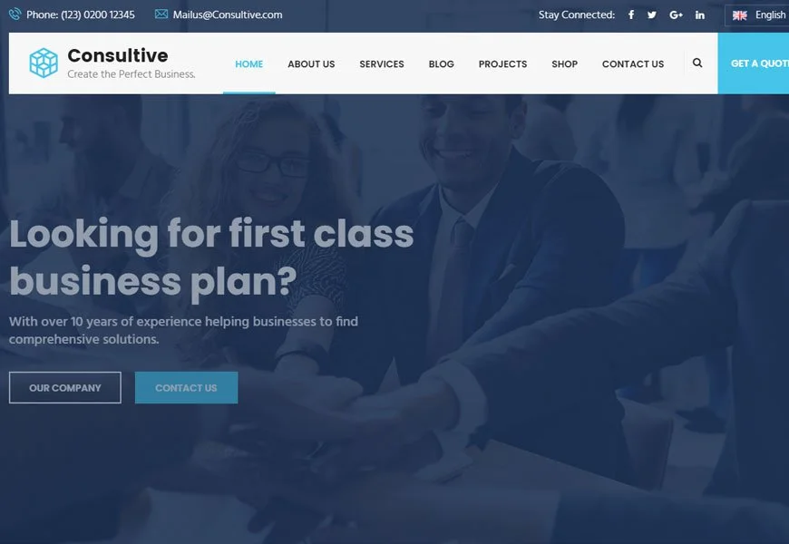 Consultativ este un șablon de site de consultanță în afaceri