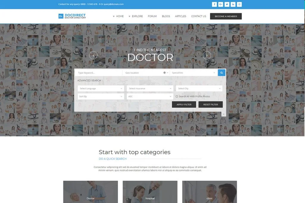 DocDirect - penyedia layanan tema wordpress