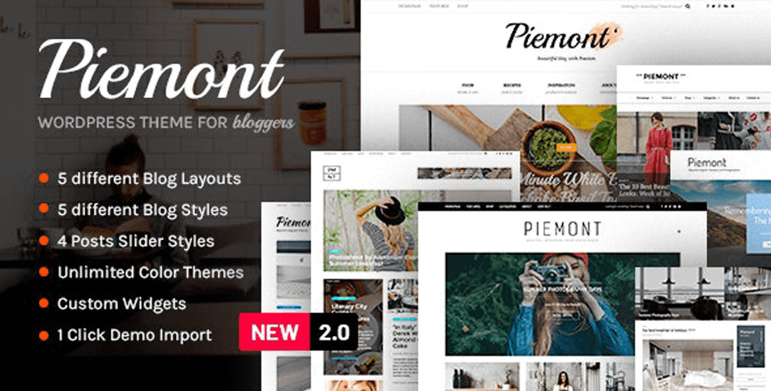 Piemont - cea mai bună temă wordpress pentru blogul personal de călătorii
