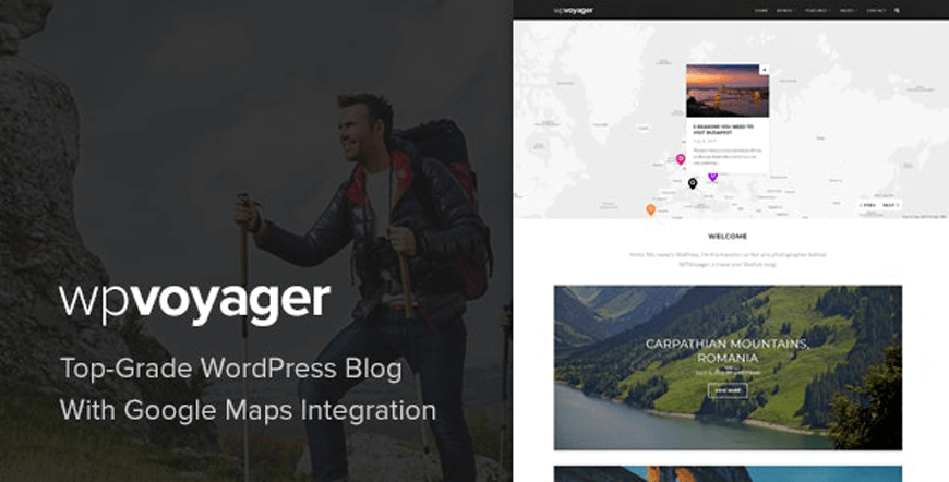 WPVoyager - cea mai bună temă wordpress pentru blogul de călătorie