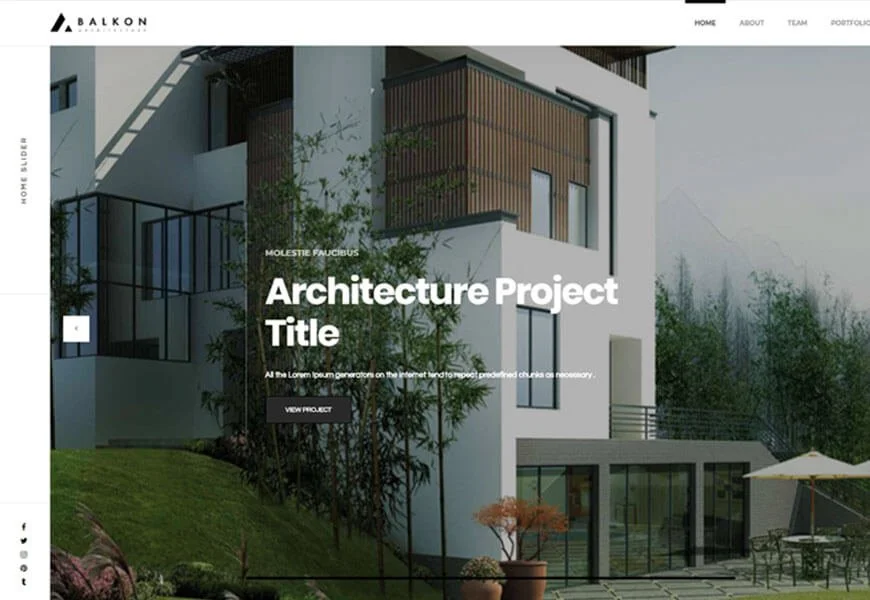 Balkon es una muestra creativa de plantillas de portafolios para arquitectos y artistas de diseño de interiores.