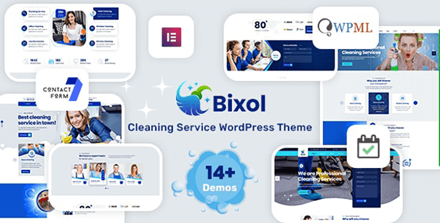 Bixol es otro tema de WordPress para servicios de limpieza