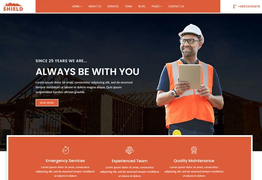 tema WordPress perusahaan bangunan dan atap