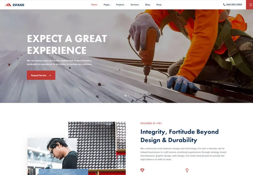 tema WordPress perusahaan atap terbaik