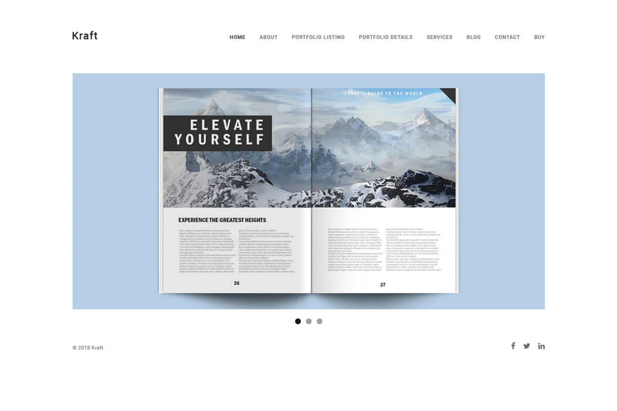 Tema WordPress minimalistă Kraft