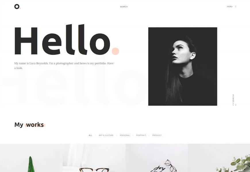 Oxer este o temă de portofoliu de design minimalist