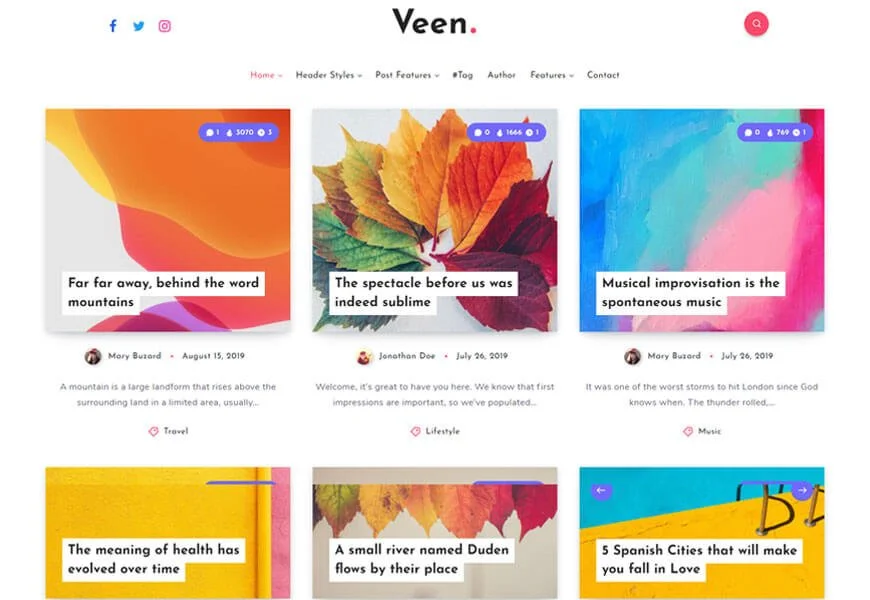 Veen este tema WordPress minimalistă