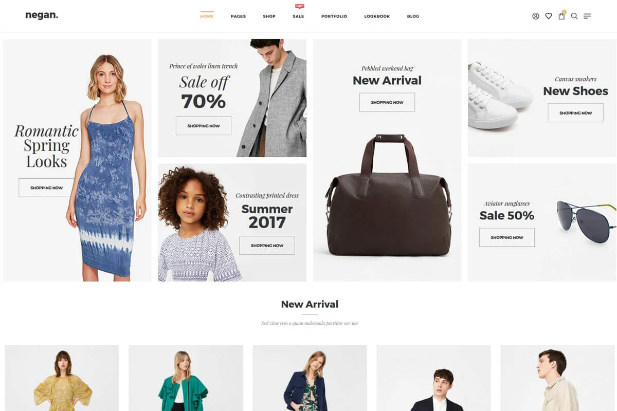 Negans este o temă WordPress woocommerce minimalistă