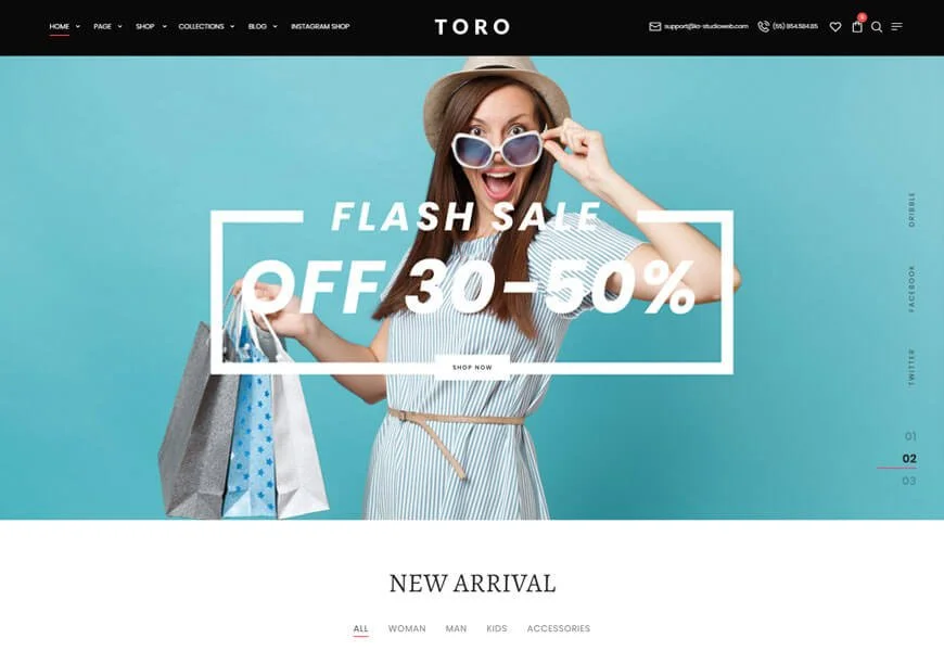Toro este o temă multifuncțională minimalistă WordPress