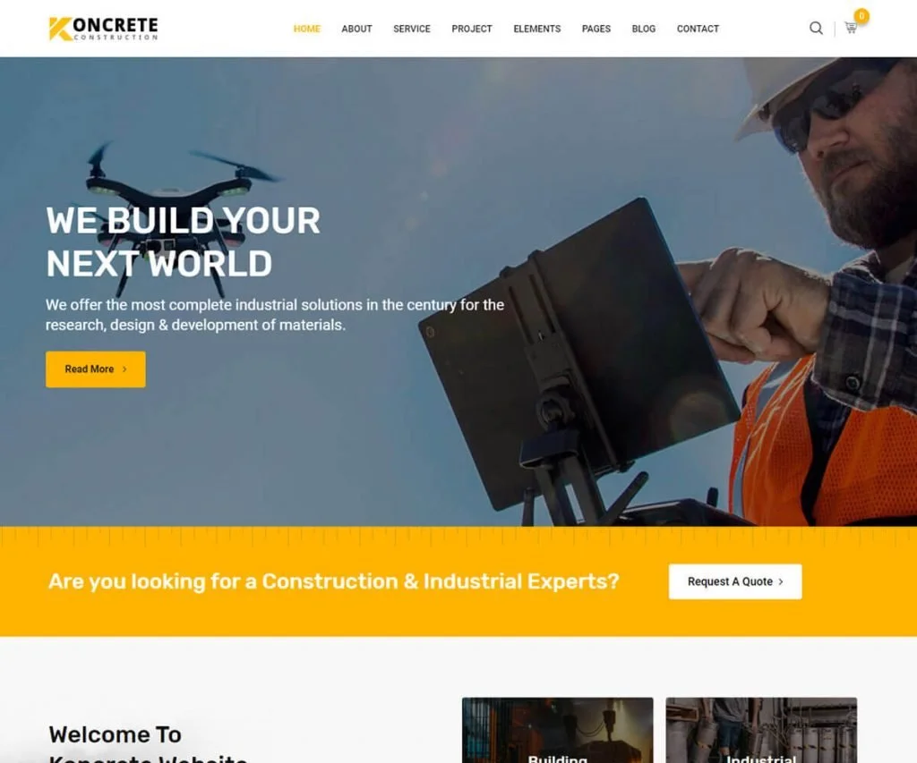 Koncrete es la construcción plantillas wordpress