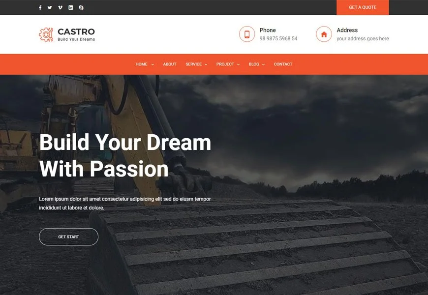 Castro - plantillas de sitios web de construcción