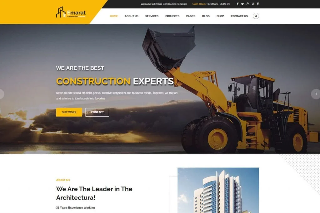 Emarat es una plantilla HTML especialmente diseñada para la construcción de viviendas.