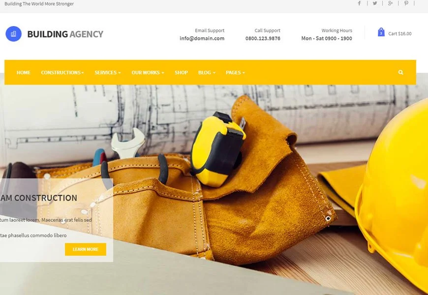 Agencia de construcción: plantillas de sitios web de construcción