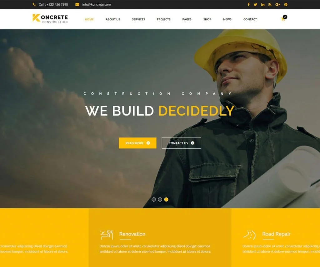 plantillas html de sitios web de construcción