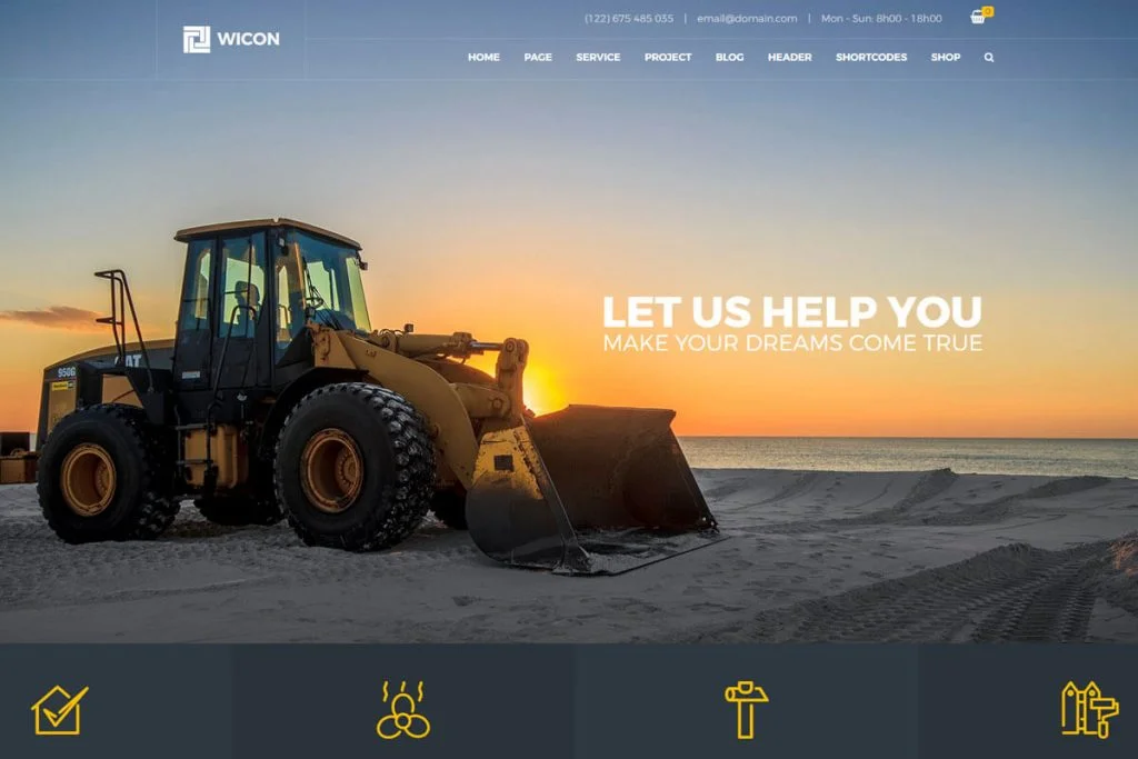 Wicon es una plantilla de sitio web de construcción en constante desarrollo y totalmente receptiva