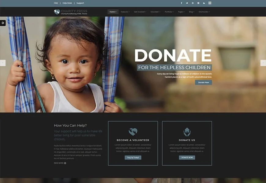 Charity Press - plantilla de sitio web de caridad