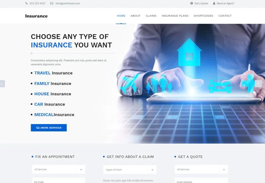 cea mai bună temă WordPress de asigurări