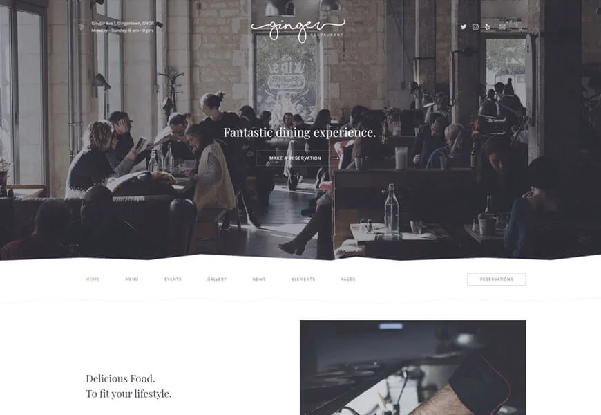Tema WordPress receptivă pentru restaurant