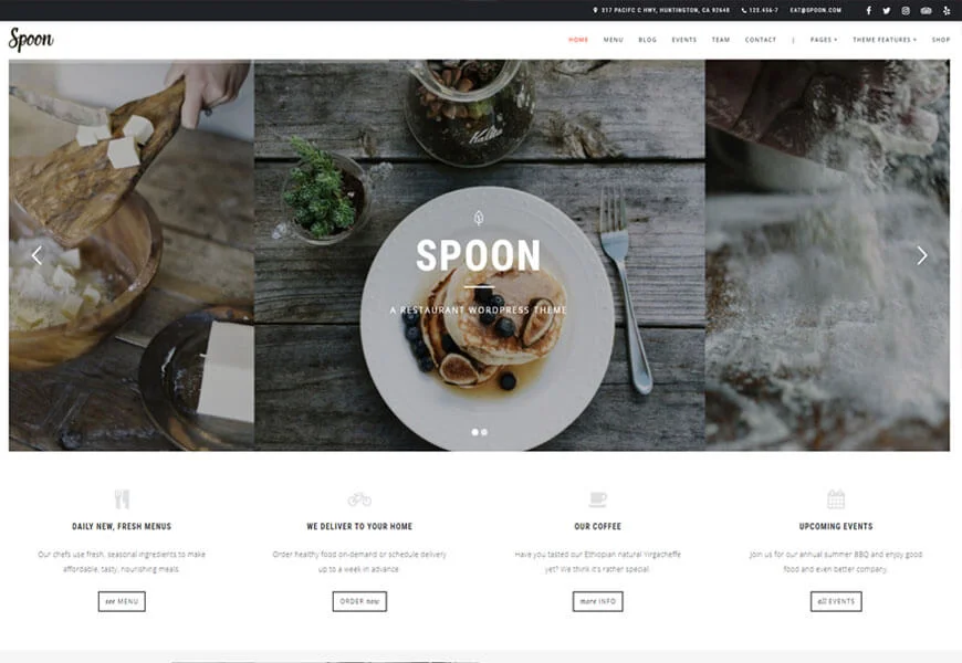 Spoon este o temă WordPress super-responsiva pentru restaurante