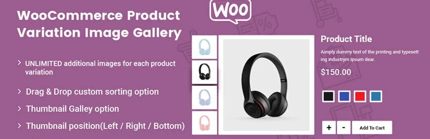Galerie d'images de variantes pour WooCommerce Pro