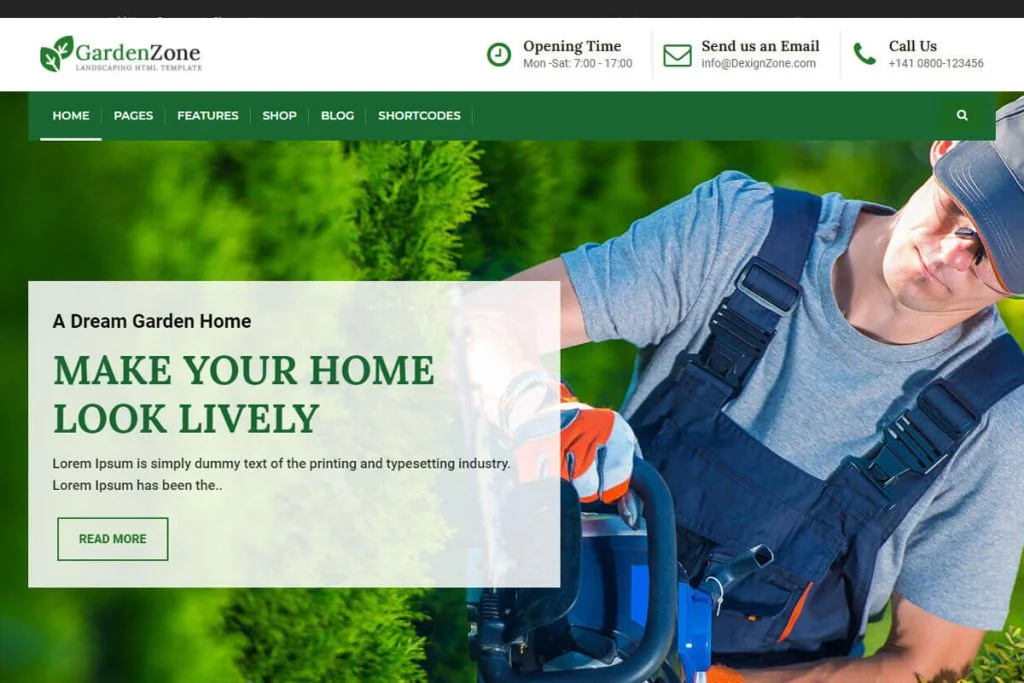 GardenZone este un șabloane fantastice pentru site-ul web de amenajare a teritoriului