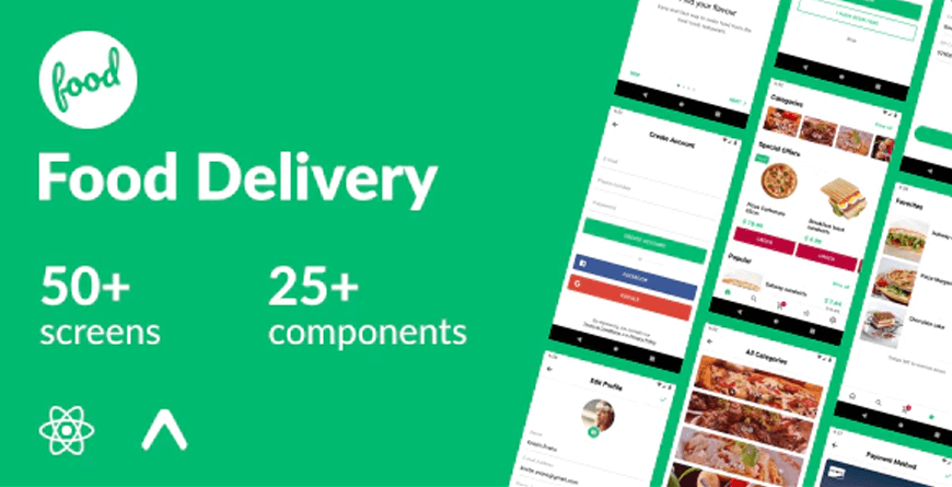 Livraison de nourriture - React Native App Templates