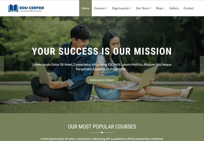 edu center tema gratuito wordpress