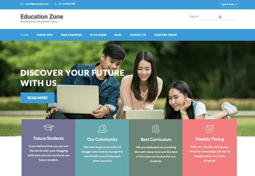 temi wordpress gratuiti della zona educativa per il sito web delle scuole
