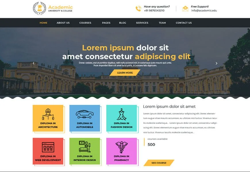 tema wordpress di educazione accademica