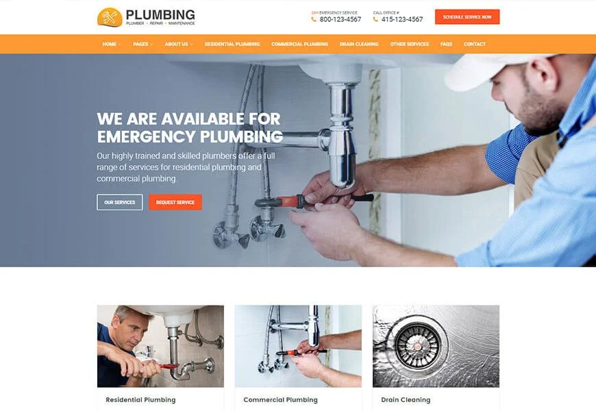 modèle de site Web de plomberie
