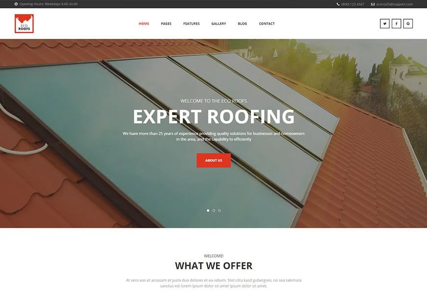 modèle html pour entreprise de toiture