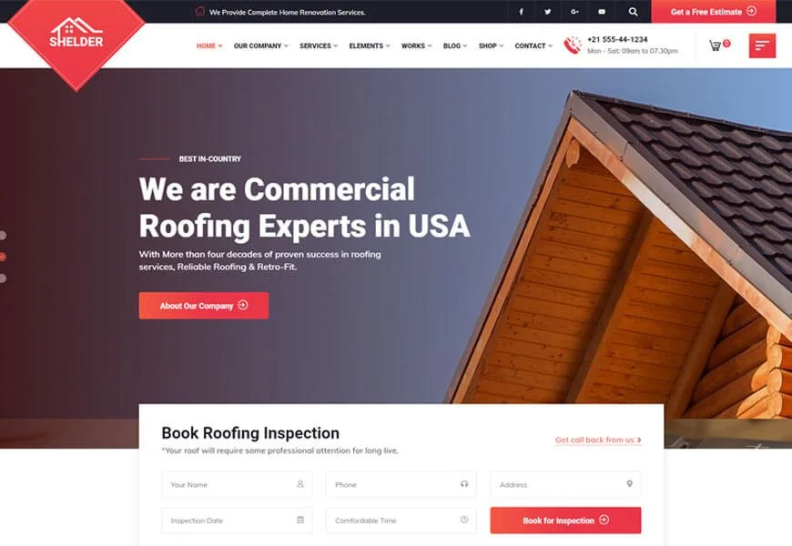 meilleurs modèles de site Web de toiture pour créer un site Web de service de toiture