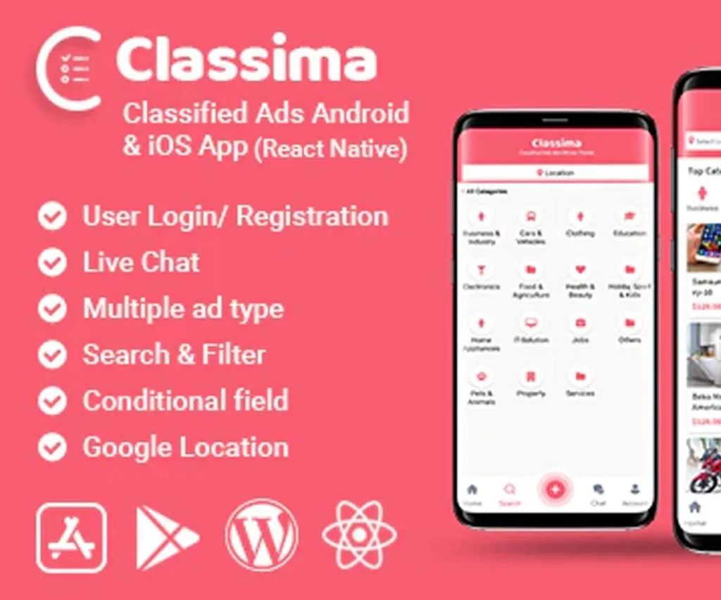 Classima - Ogłoszenia drobne Aplikacja na Androida i iOS