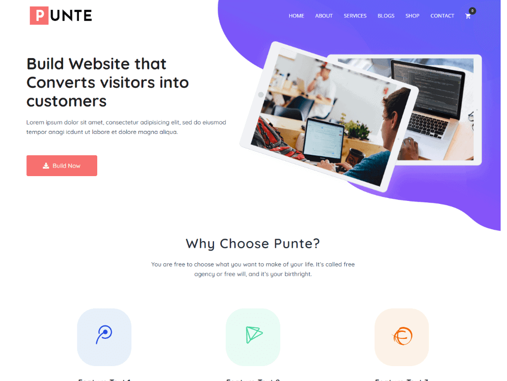 Punte: Tema WordPress grátis