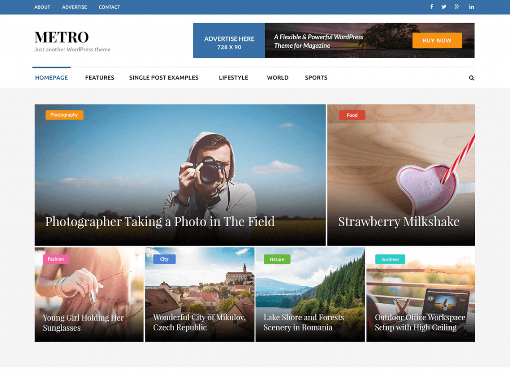 Revista Metro: Tema da revista WordPress