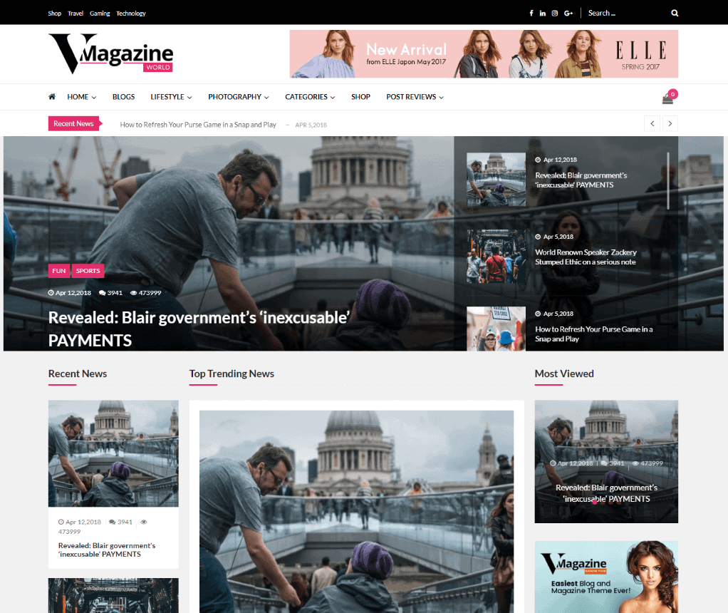 Vmagazine - Tema da revista WordPress News
