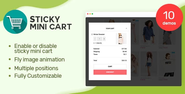 Sticky Mini Cart para WooCommerce: Las mejores extensiones de WooCommerce Mini Cart