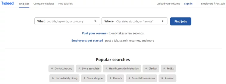 Contoh situs web lowongan kerja.