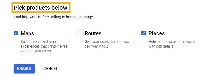 Habilitación de las API de Google.