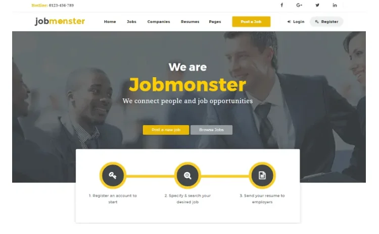 Jobmonster, ein Premium-WordPress-Thema für Jobbörsen.