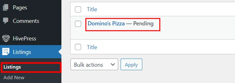 Se aprobă o nouă listă în WordPress.