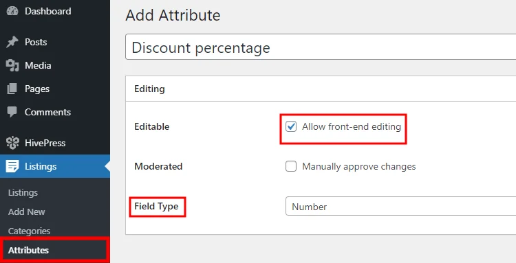 Adăugarea unui câmp personalizat de listare în WordPress.