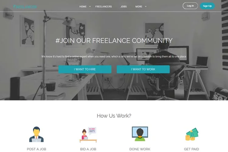 WPFreelance ธีม WordPress ตลาดบริการ