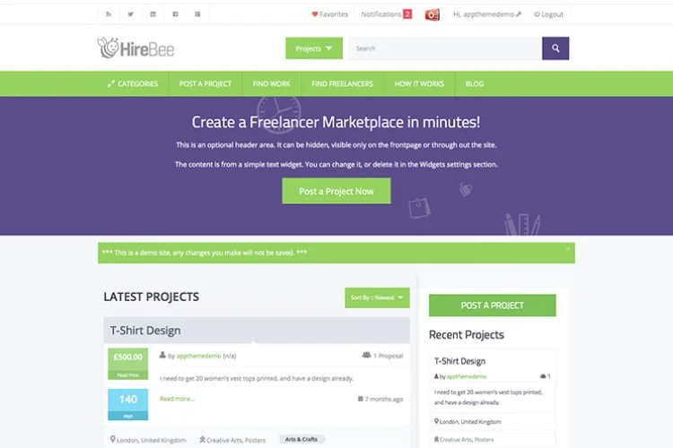 ธีม HireBee WordPress