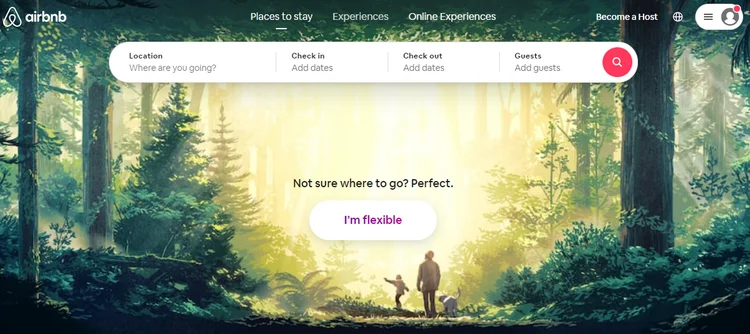 หน้าแรกของ Airbnb