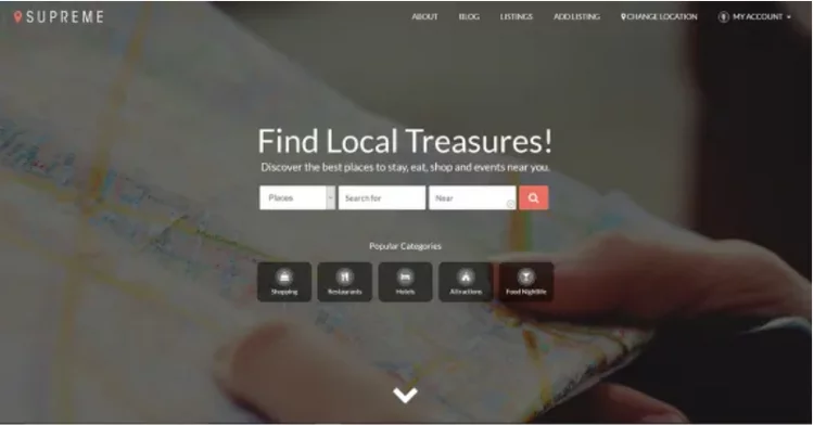Supreme Directory, un tema gratuito de WordPress.