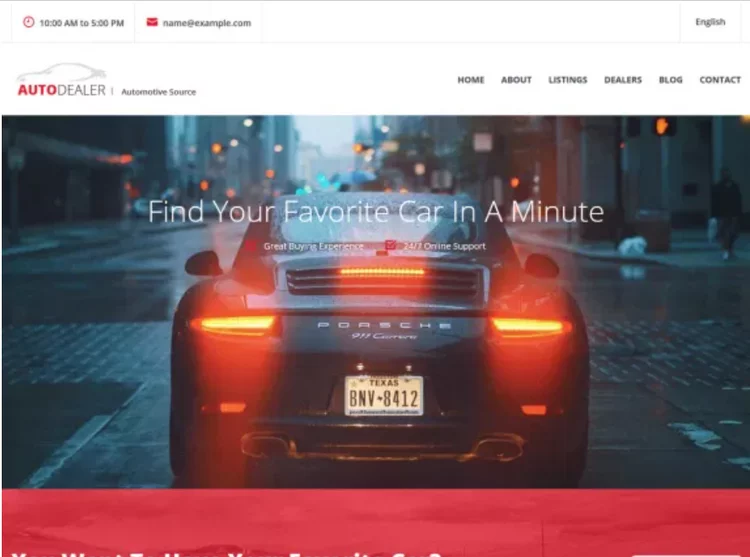 Tema de listado de autos de WordPress.