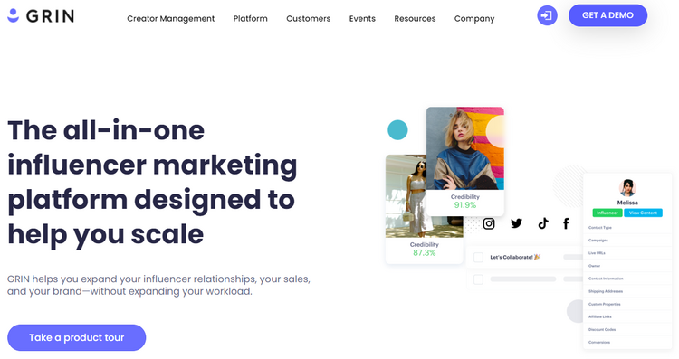 GRIN, Influencer-Marketing-Plattform.