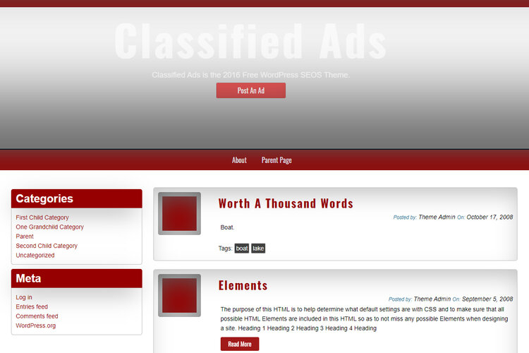 Ein kostenloses WordPress-Thema für Kleinanzeigen.